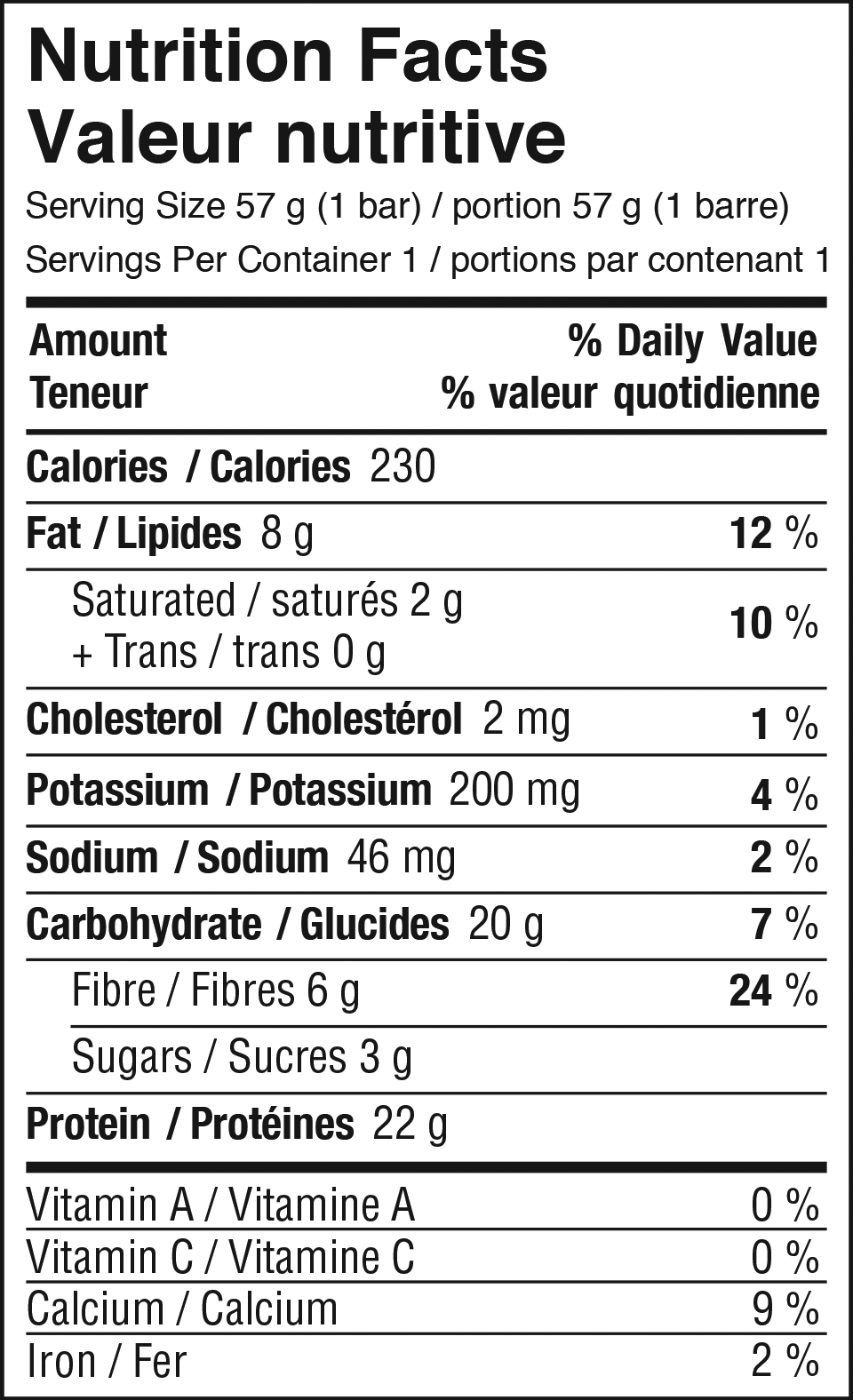 Peanut Butter Chocolate Nutrition Facts